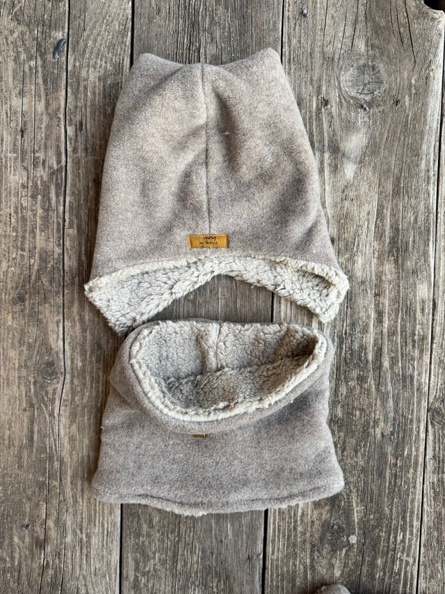 SET Mütze /Loop FLEECE Taupe