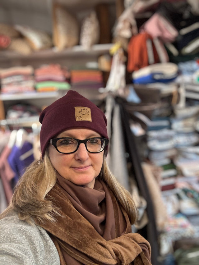 Beanie Mütze MERINO Bordeaux für Erwachsene