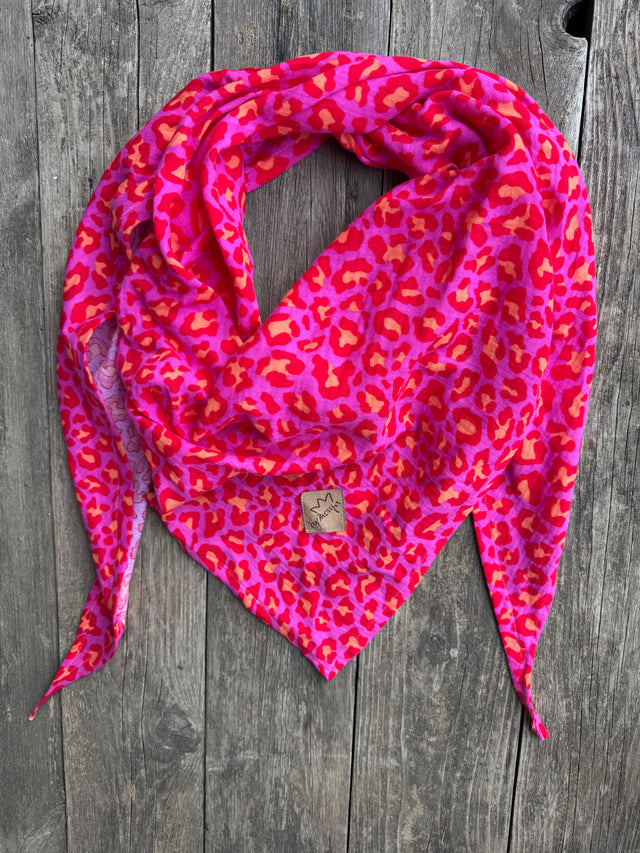 Dreieckstuch XL Musselin Pink Leo