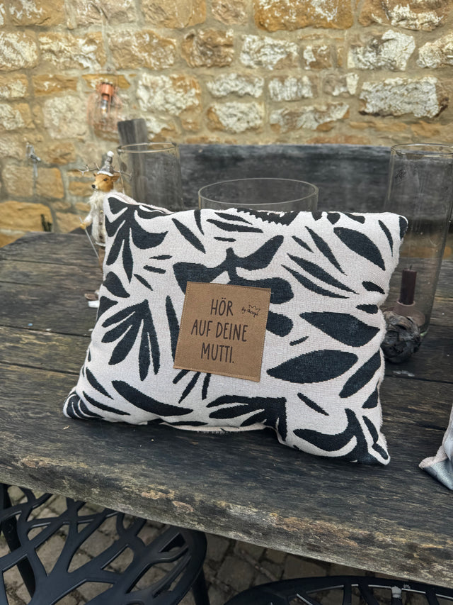 Kissen MUTTI beige/schwarz