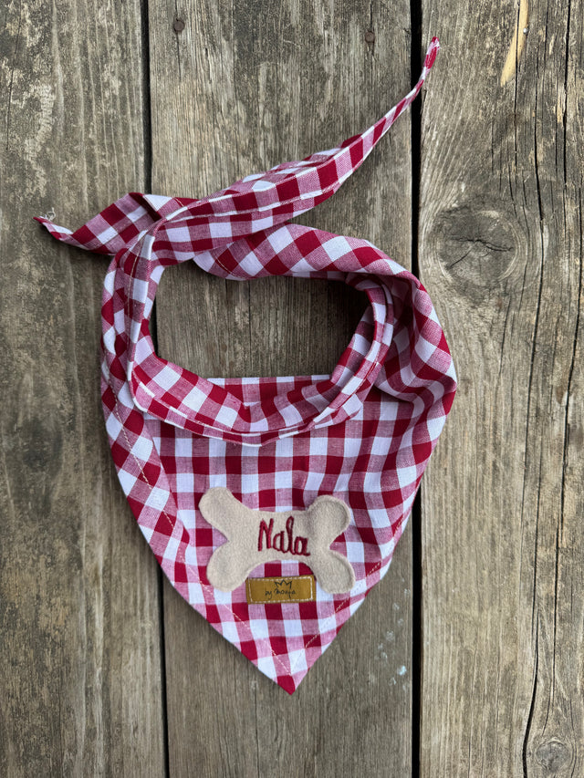 HUNDETUCH Baumwolle Rot Karo