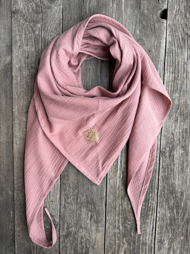 Dreieckstuch XL MUSSELIN dusty Blush