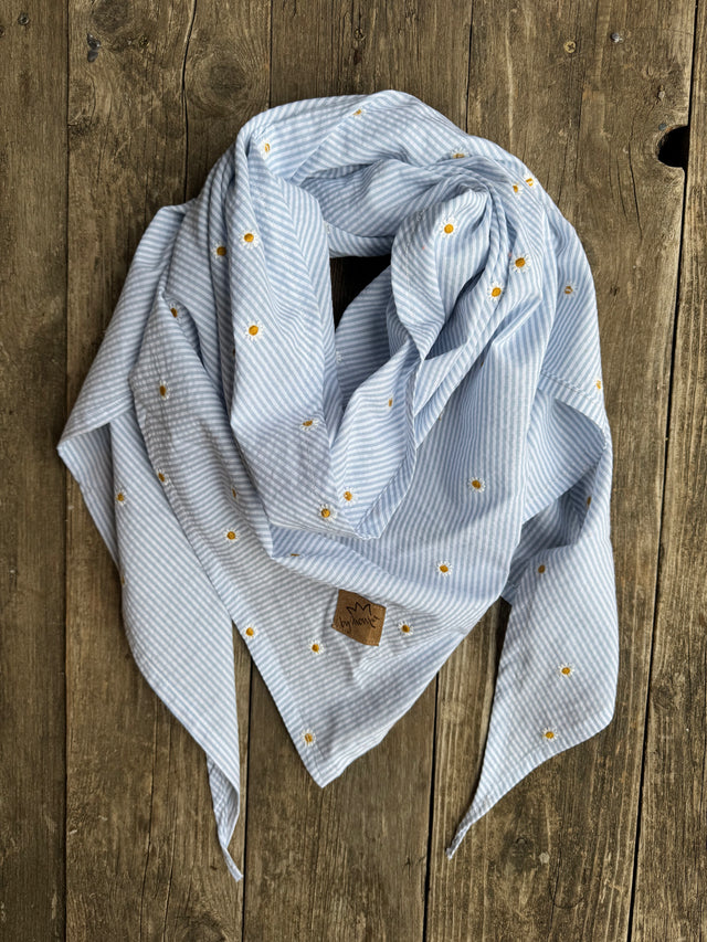 Dreieckstuch XL BAUMWOLLE  Gänseblümchen