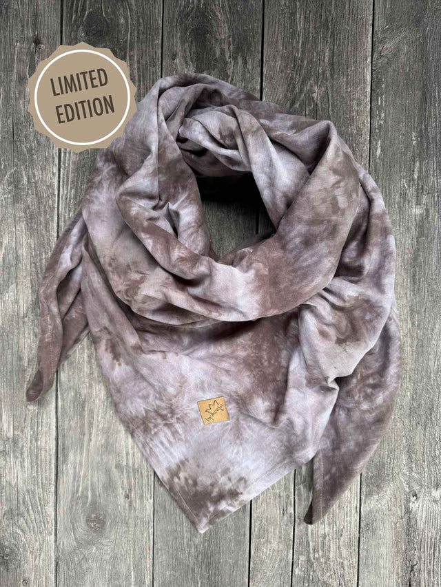 Dreieckstuch XL MUSSELIN BATIK braun