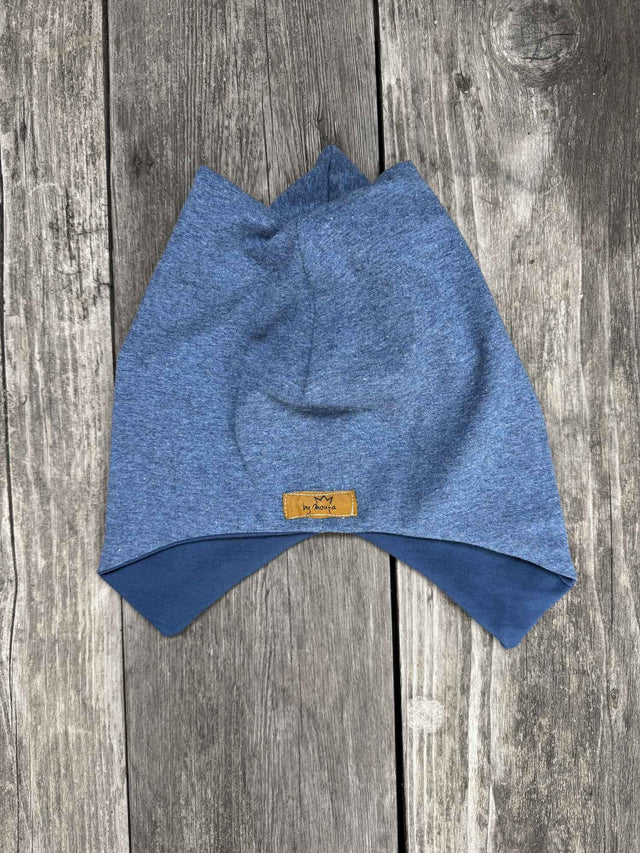 Mütze JERSEY mittelblau mélange