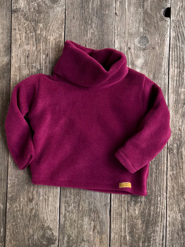 Pullover FLEECE Bordeaux  mit Kragen