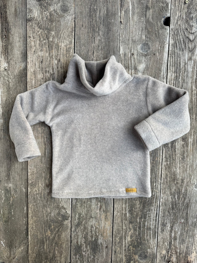 Pullover FLEECE taupe mit Kragen